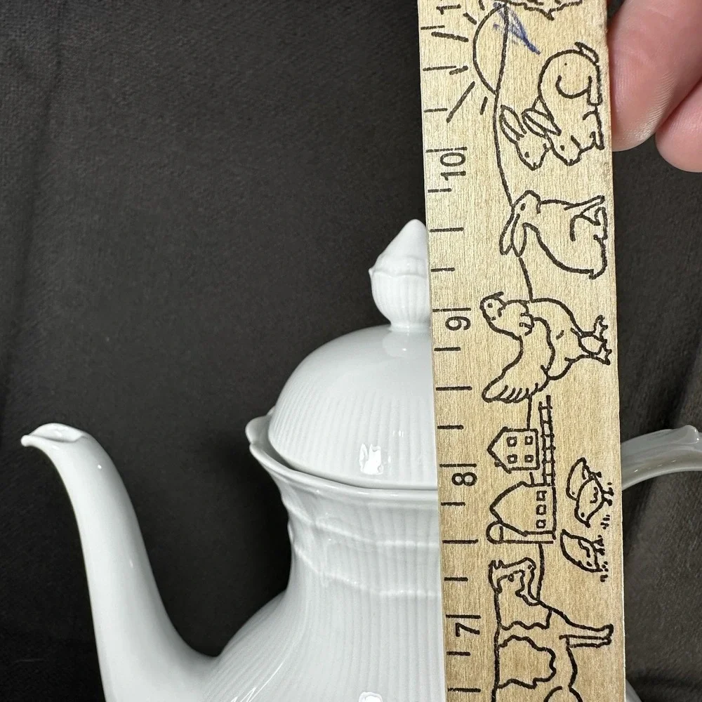AK Kaiser Romantica White‎ Coffee Pot Tea Set W Germany Scalloped EXC MCM Vtg